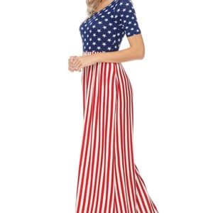 NEW: American Flag USA Maxi Dress